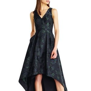 Aidan Mattox Floral Jacquard Hi-Lo Evening Dress